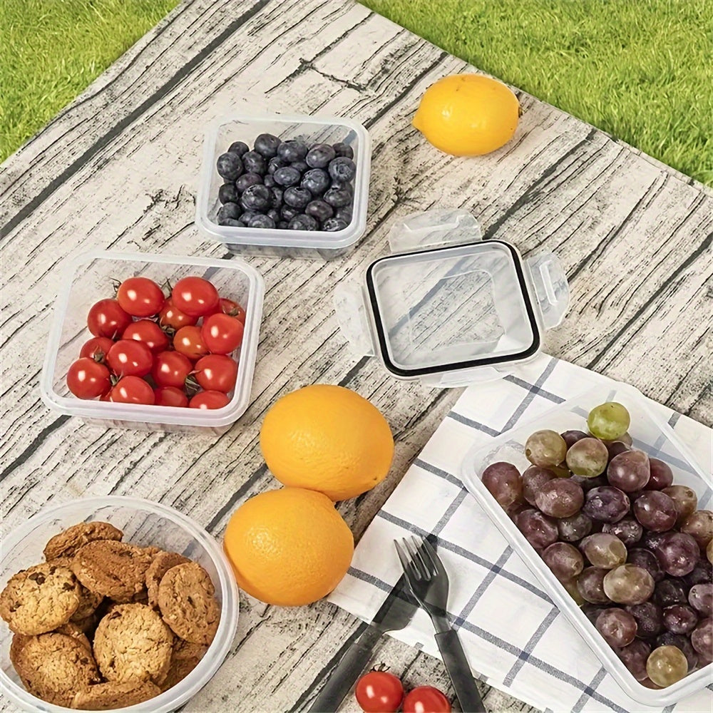 12-piece kitchen storage container lunch box set, BPA Free microwave refrigerator safe portable lunch box 12pcs-set