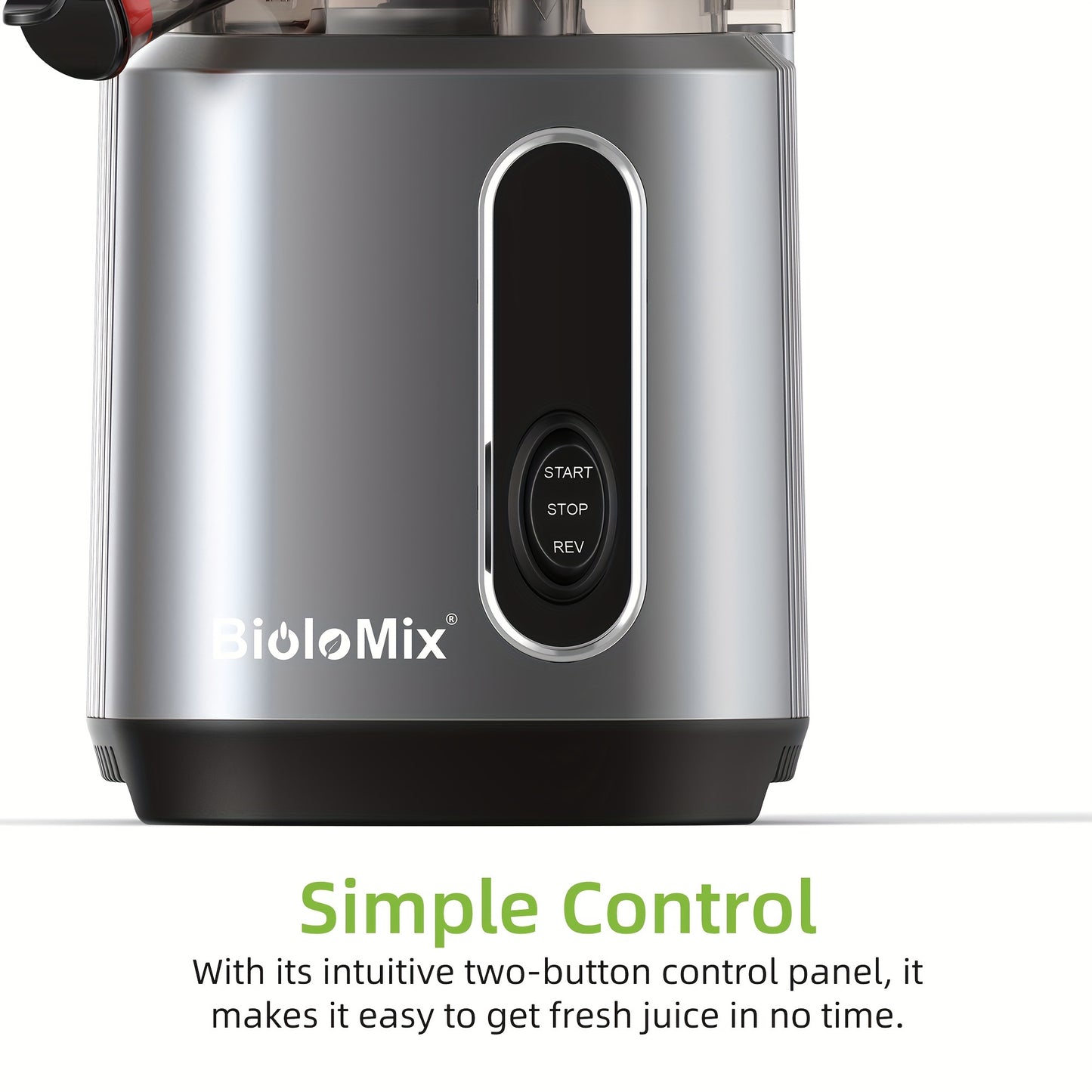 BPA FREE Wide Chute BioloMix Slow Masticating Juicer, Cold Press Juicer Blender Fit Whole Fruit and Vegetable