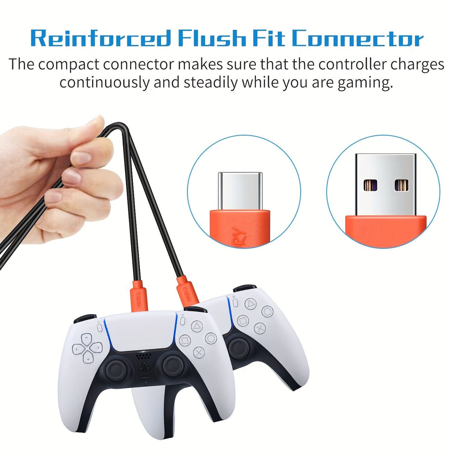 [2 Pack] G-STORY Data Cable, 5ft + 10ft Dual Wire Combination, High Purity Copper Core, Faster And More Durable, Supports Connecting To Mobile Phones, Computers, Tablets, TVs And Controllers