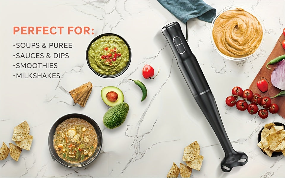 400W 2-Speed Lalayuan Powerful Handheld Blender - 304 Stainless Steel Blades Portable Stick Mixer - Electric Immersion Blender with Detachable Base