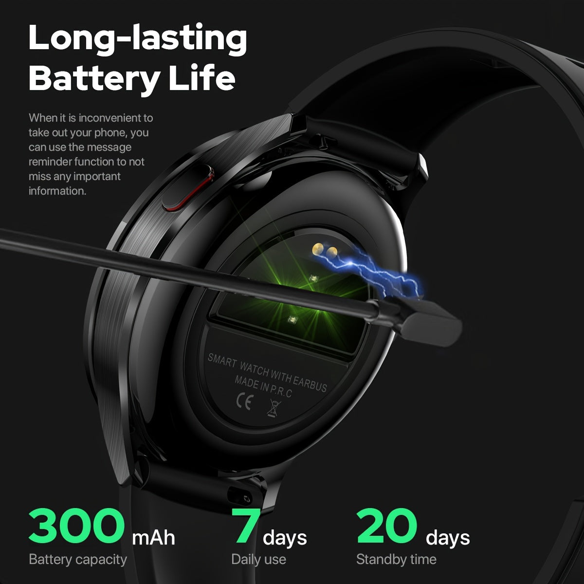 [Smart Watch, Fitness Tracker] 1.39" Full Touch Smart Watch - Wireless Calls, Remote Camera Control, Waterproof, Fitness Tracker with 100+ Sports Modes, Built-In Headphones, Calorie Counter & Pedometer, Black Silicone Band, W