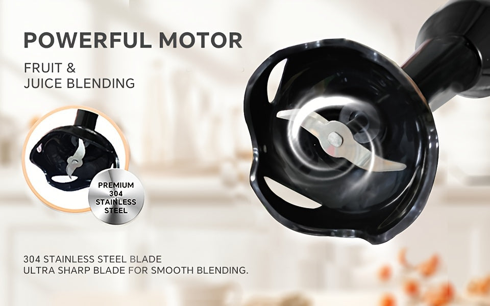 400W 2-Speed Lalayuan Powerful Handheld Blender - 304 Stainless Steel Blades Portable Stick Mixer - Electric Immersion Blender with Detachable Base