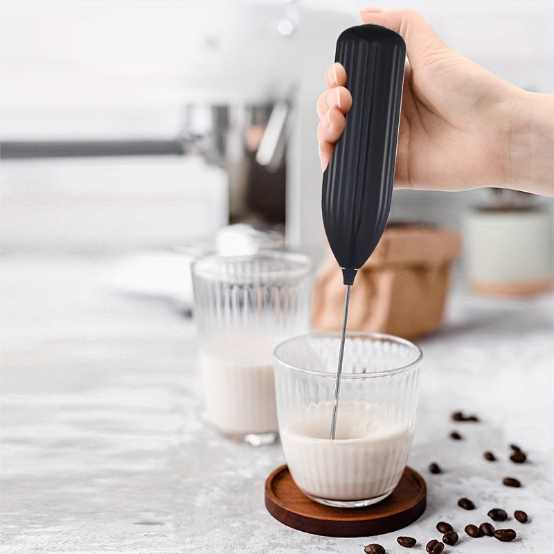 1pc Lalayuan Powerful Electric Milk Frother, Mini Milk Foamer, Handheld Electric Whisk, Battery Operated (Not Included) Drink Mixer Hand Mixer For Coffee Electric Wireless Blender For Lattes, Cappuccino, Frappe, Chocolate, Fo