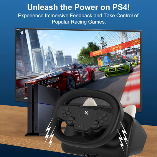 DOYO Gaming Racing Wheel W143, PC Wireless Steering Wheel Race Games Wheels For Nintendo Switch, PC, PS4, PS3, Ios & Android Mobile Phones, Tablets