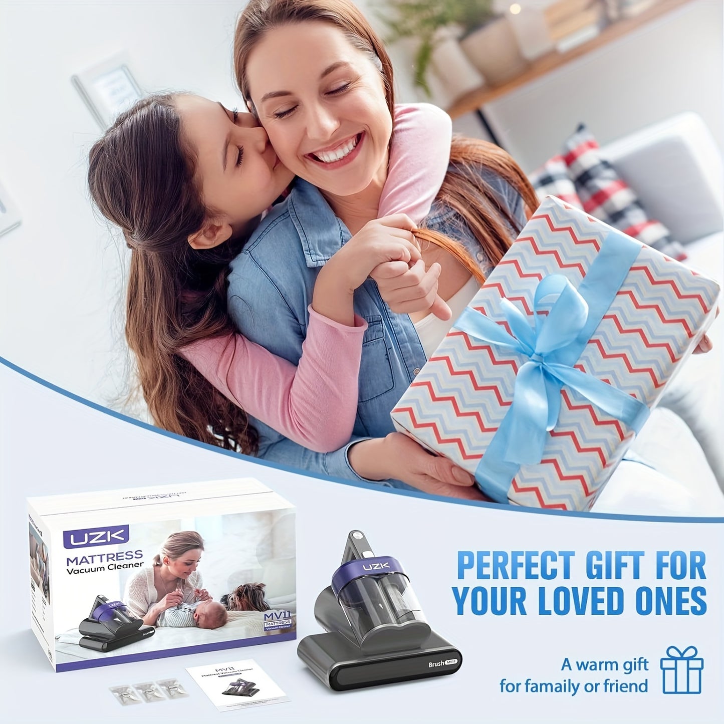Mattress Vacuum Cleaner With UV-C Light, Handheld Vacuum Cleaner With Heating & Ultrasonic & Anionic & Aromatherapy For Bed Dust Pet Hair (Corded, Purple), 16Kpa Suction 500W Powerful And Double Cup