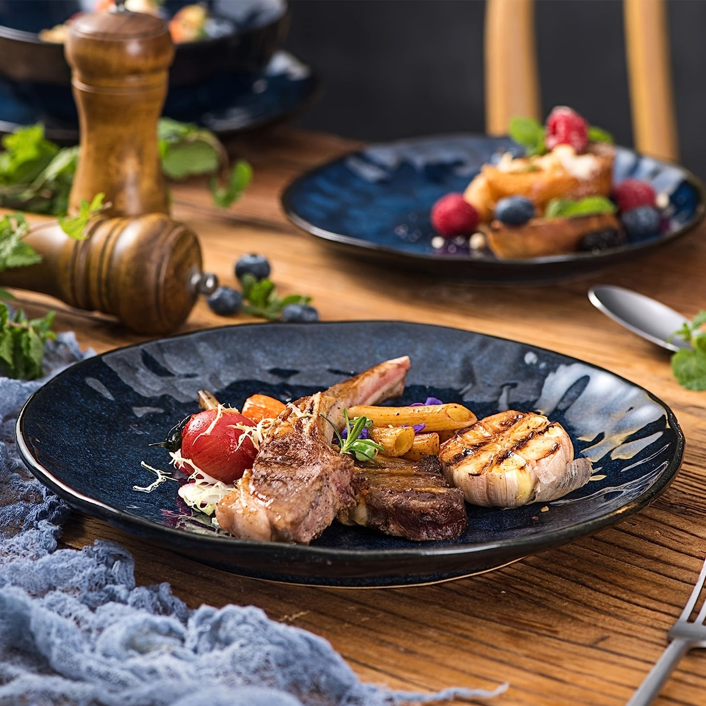 24-Piece Ceramic Dinnerware Set for 6, Ceramic Dinner Plates, Salad Plates, Bowls Set, Coffee Mug Set, Microwave, Oven, and Dishwasher Safe, Scratch Resistant, Suitable for Home, Party, Restaurant