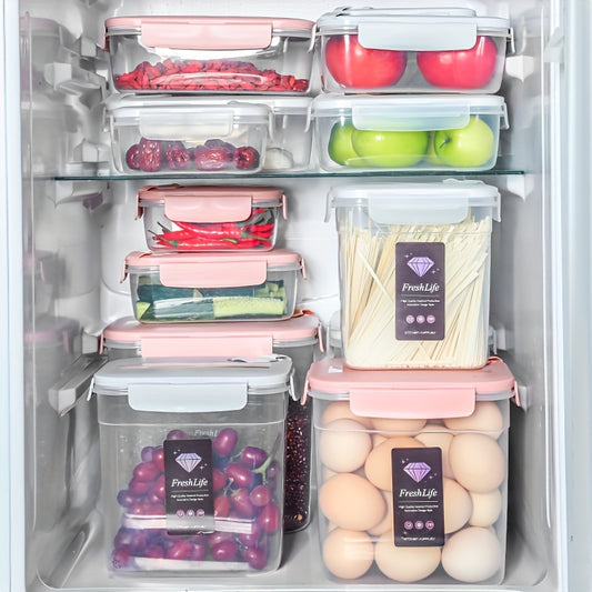 [Popular Choice] 3pcs Food Storage Container Set, Transparent Plastic Sealed Cans with Flip Lids, Microwave Safe, Reusable for Snacks, Dried Fruits & Grains - 0.32/0.61/1.0gal in Pink/Gray