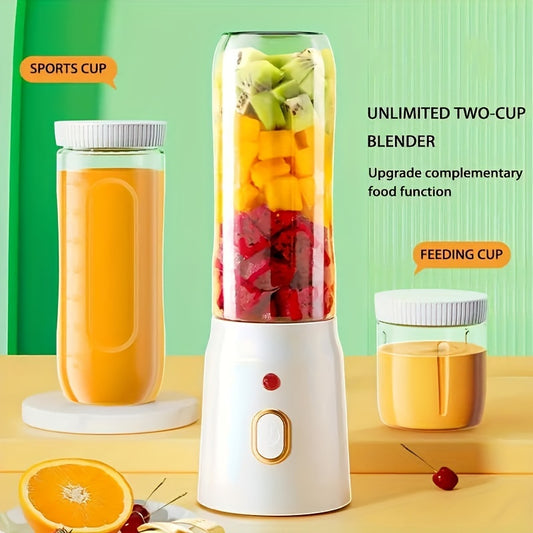3pcs/set Blender, Juicer Optional Double Cup, Portable USB Charging Juice Cup, Student Home Multifunctional Juicer Complementary Food Cup