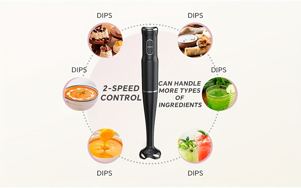 400W 2-Speed Lalayuan Powerful Handheld Blender - 304 Stainless Steel Blades Portable Stick Mixer - Electric Immersion Blender with Detachable Base