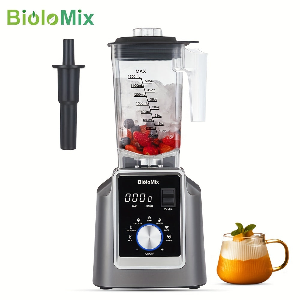 BioloMix 67.63oz Commercial Blender - Digital, BPA-Free, Automatic Program, Professional Mixer For Juicing, Food Processing, Ice Crushing, And Smoothie Making