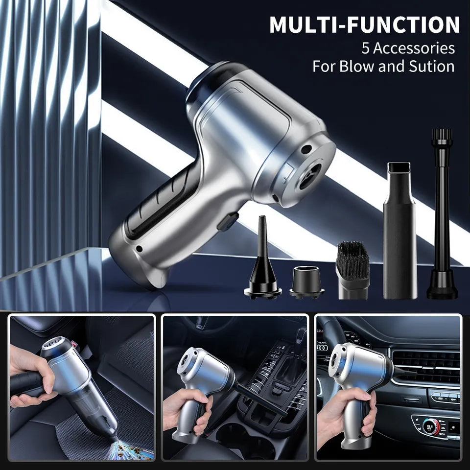 Versatile, High-Power Cordless Car Vacuum Cleaner - USB Rechargeable, Quiet Operation, Strong Suction for Auto & Home Use, Cordless Vacuum Cleaner
