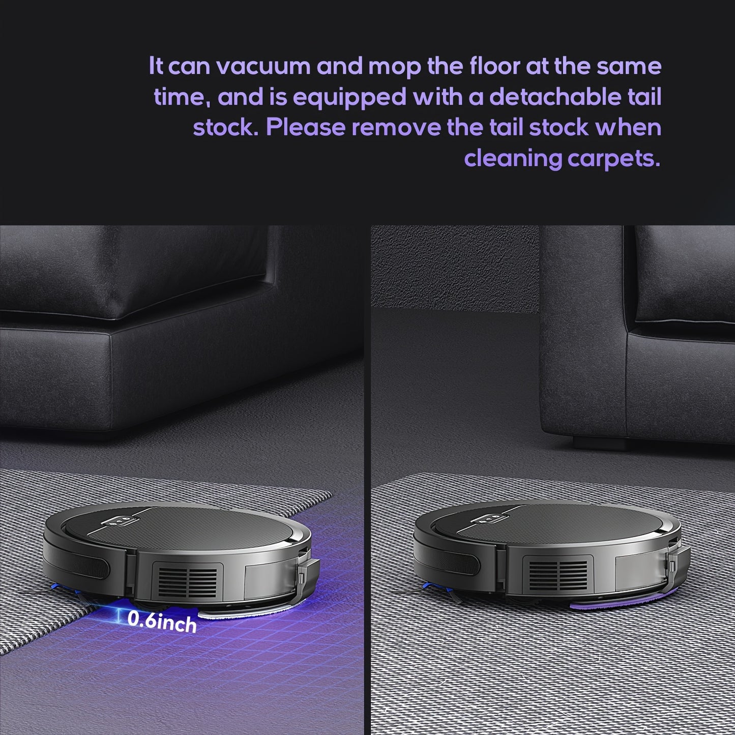 Robot Vacuum And Mop Combo, App/Voice Control, 2 In 1 Robot Vacuum Cleaner, 4000pa Max Power Suction, Scheduled Cleaning, Automatic Recharge, For Pet Hair, Low Carpet