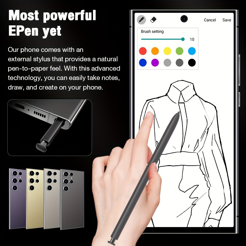[Fast Arrival] 8GB+256GB Ultra Cell Phones Android 14 C24 Smartphone - 6.8" Gaming Display 5G Mobile Phone with 6800mAh Battery, Built-In Pen - Unlocked Gaming Smartphone