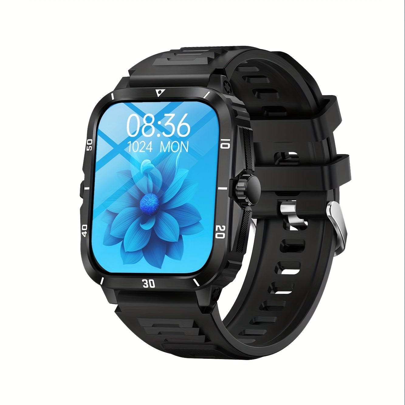 1.96 Inch Outdoor Men'S Smartwatch, Sports & Fitness Watch For IPhone & Android Phones, Extra Long Battery Life, Wireless Calling, With 100+ Exercise Modes/Long Battery Life/Music Control/Message Alert/Gift