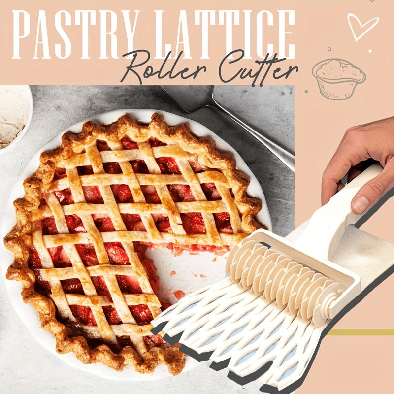 1pc, Plastic Lattice Pastry Wheel Cutter,  Kitchen Baking Tool for Dough, Pastry, and Cake Decoration