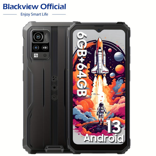 Blackview BV4800 Rugged Smartphone, Android 13 Rugged Phone, 6GB+64GB/2TB Expand Android Phones, 6.56" HD+ Display, 5180mAh, IP69K Waterproof Phone, Dual 4G T-Mobile, Fingerprint/Face ID, Glove Mode, NFC
