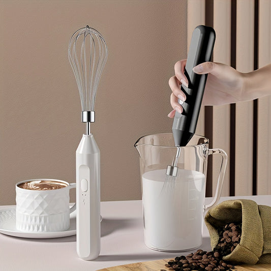 USB-Charged Multi-Functional Frother - Stainless Steel, Wireless & Portable Blender for Creamy Coffee and Baking