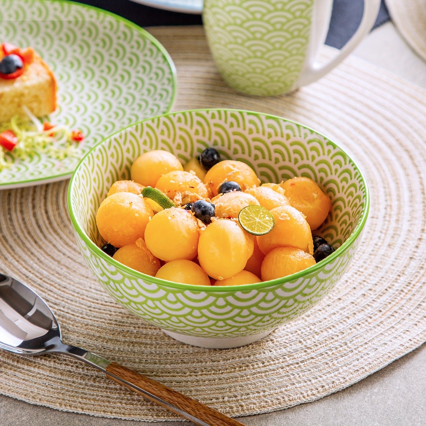 16-Pc Japanese Style Porcelain Dinnerware Set for 4 - Premium Quality, Microwave Safe, Traditional Design with Vibrant Colors, Perfect for Everyday Use & Special Occasions