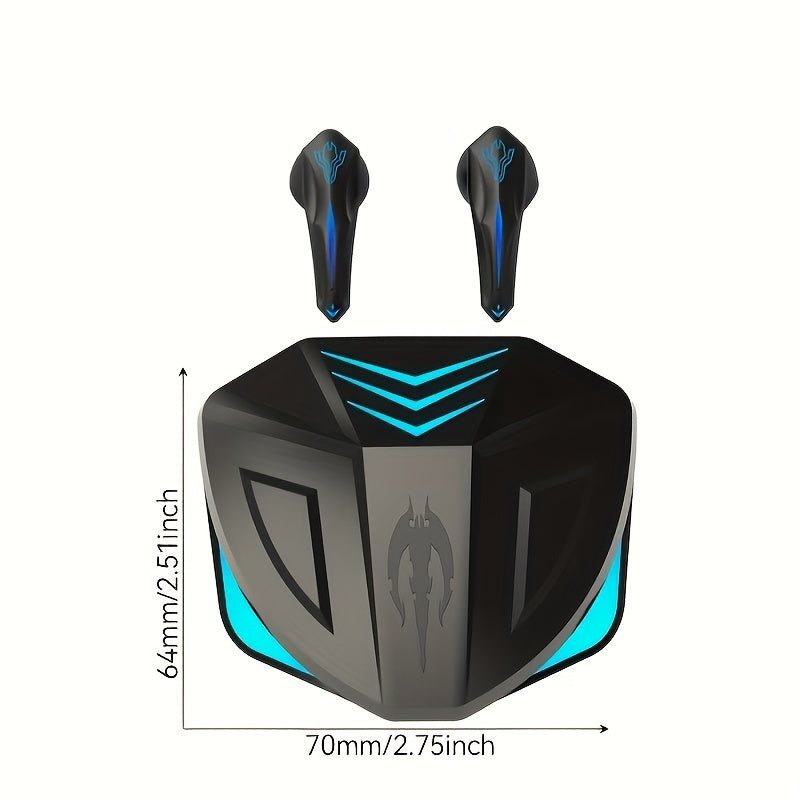 Wireless Headphones 5.3, Wireless Gaming Headphones with Microphone, Semi-Open Headphones, Low Latency, Noise Reduction, Media Control, Compatible with Mobile Phones, Rechargeable Lithium Polymer Battery