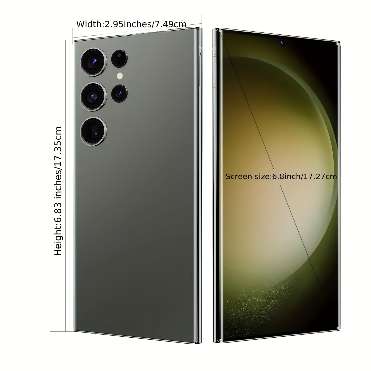 Unlocked Cell Phones Android 13 Phones 8+256GB Smartphone 6.8" HD Screen Dual SIM 6800 MAh Built-In Pen