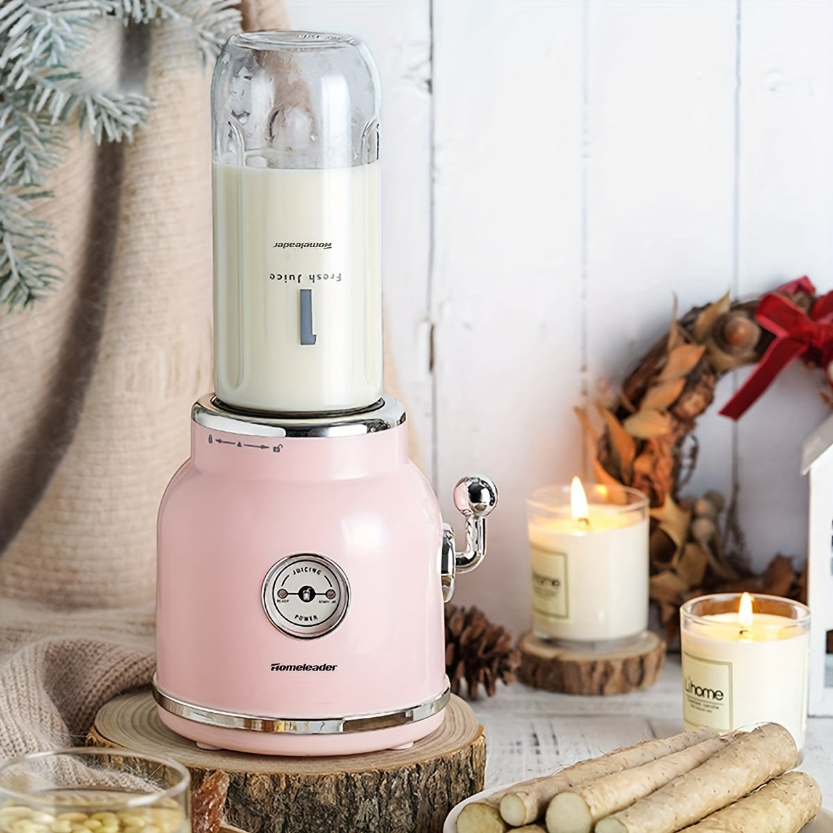 Homeleader Smoothie Blender Maker, Personal Blender For Shakes And Smoothies With 20.3 Oz Tritan BPA-Fee Travel Cup And Lid, Pink