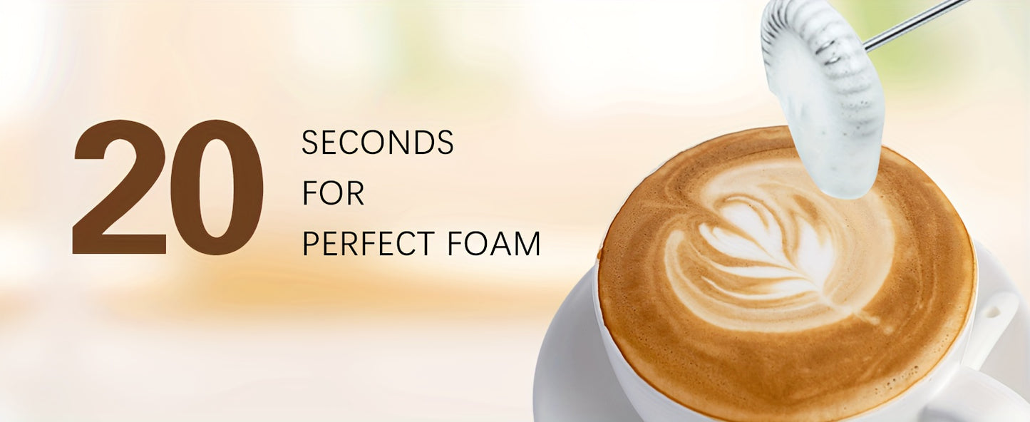 1pc Lalayuan Powerful Electric Milk Frother, Mini Milk Foamer, Handheld Electric Whisk, Battery Operated (Not Included) Drink Mixer Hand Mixer For Coffee Electric Wireless Blender For Lattes, Cappuccino, Frappe, Chocolate, Fo