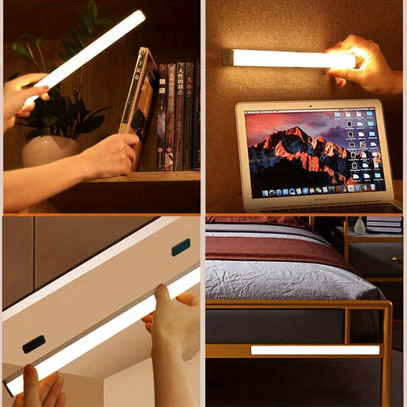 1pc Human Induction Light, Strip Light With Rechargeable, Bedroom Staircase Wine Cabinet LED Light, Wireless, Kitchen Shoe Cabinet Wardrobe Light Strip, Magnet Self-adhesive, Cabinet Light