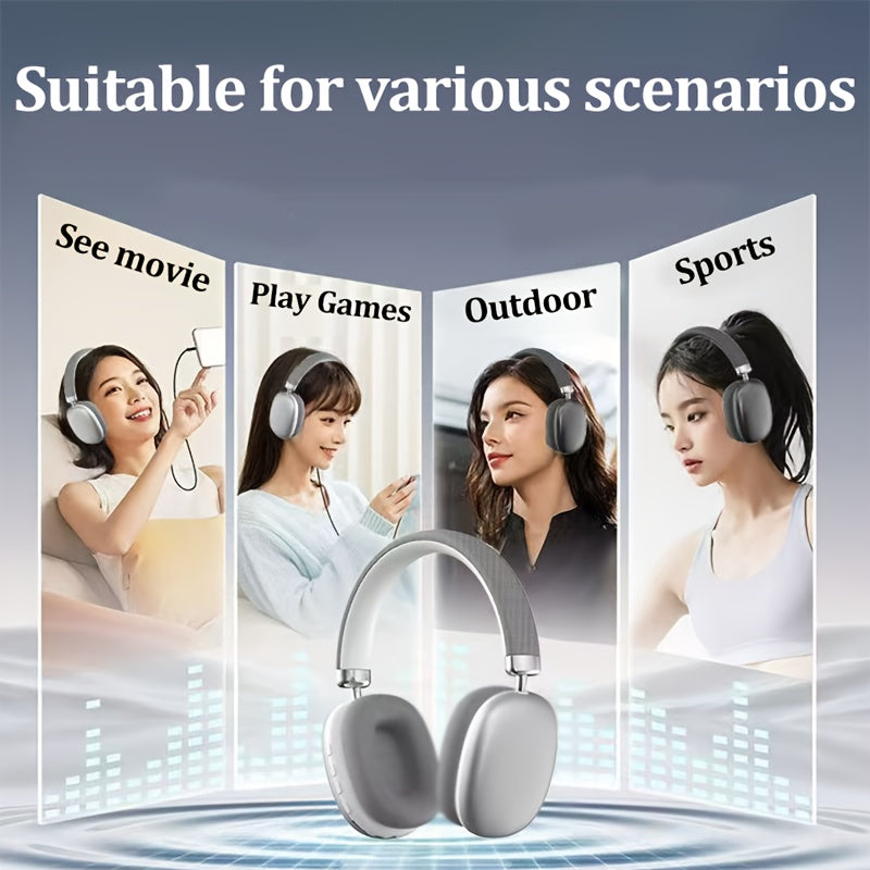 HIFI Stereo Wireless Headphones - Over-ear Lightweight Immersive Audio With Microphone For Gaming, Computers, Home Office Phones