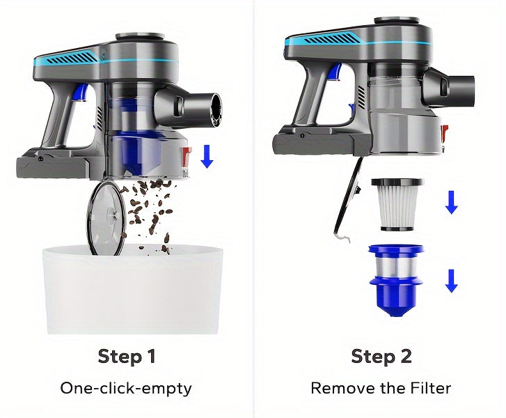 Cordless Vacuum Cleaner, 30Kpa Powerful Stick Vacuum With 45min Runtime, Anti-Tangle Vacuum Cleaners For Home, 50.72oz Dust Cup, Rechargeable Wireless Vacuum For Hardwood Floor Carpet Pet Hair