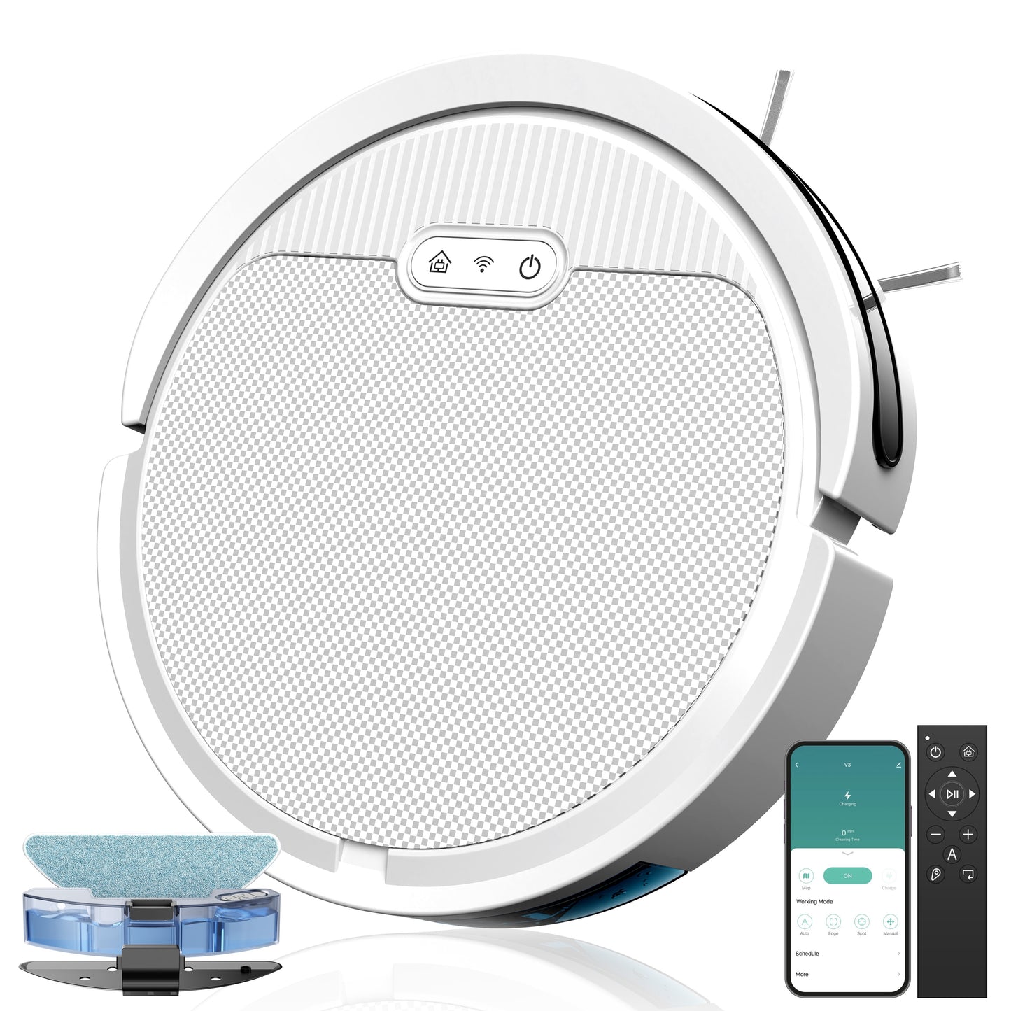Robot Vacuum And Mop Combo, App/Voice Control, 2 In 1 Robot Vacuum Cleaner, 4000pa Max Power Suction, Scheduled Cleaning, Automatic Recharge, For Pet Hair, Low Carpet