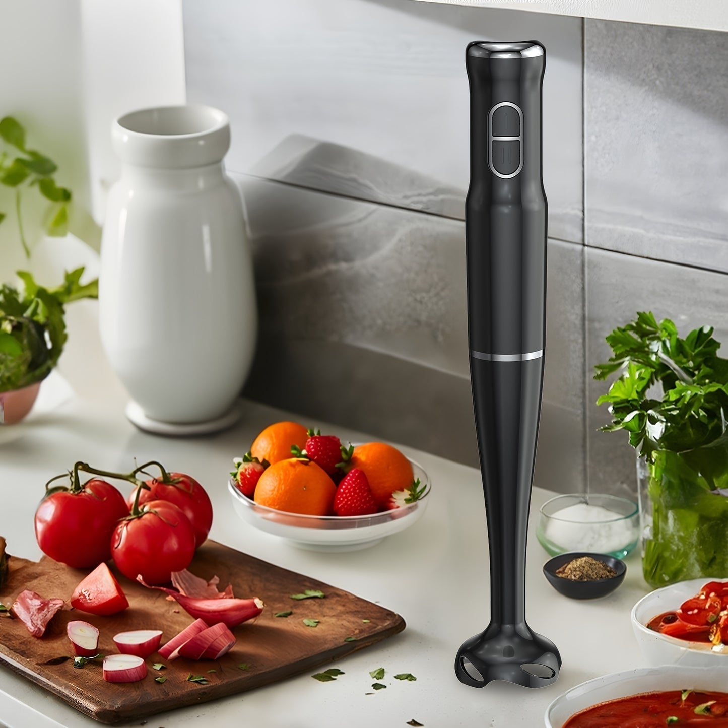 400W 2-Speed Lalayuan Powerful Handheld Blender - 304 Stainless Steel Blades Portable Stick Mixer - Electric Immersion Blender with Detachable Base