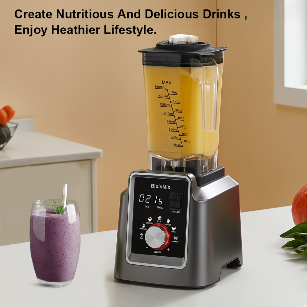 BioloMix 67.63oz Commercial Blender - Digital, BPA-Free, Automatic Program, Professional Mixer For Juicing, Food Processing, Ice Crushing, And Smoothie Making