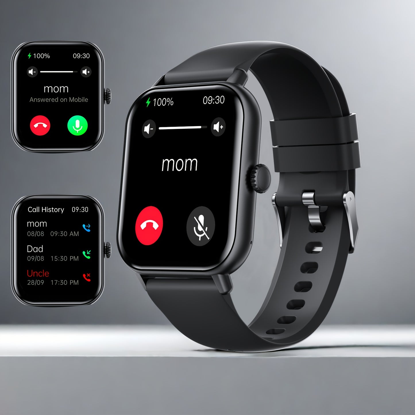 Smart Watch, 2.01'' Full Touch Screen Display With Message, Answer Make Call Smartwatch, Sports Pedometer, Information Alerts, For IPhone/Android Phones, Smartbands Fitness Watch For Women/Men Friend Gift, Birthday Gift