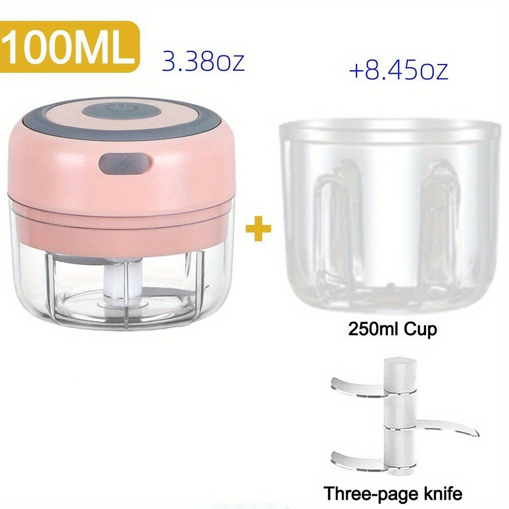 100/250ml USB Electric Mini Chopper - High-Performance Food Processor for Effortless Meat Grinding & Vegetable Crushing, Portable & Time-Saving Kitchen Companion