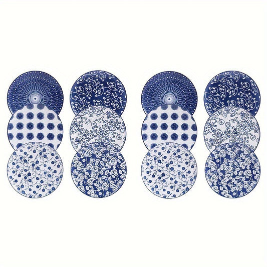 12 Pieces, Ceramic Pasta Plates Set,, 8.5 Inch, 12 Small Round Porcelain Kitchen Dinner Dishes for Dessert, Appetizer, Salad, Sandwich, Dishwasher & Oven & Microwave Safe, High quality and scratch resistant, Classic and luxur
