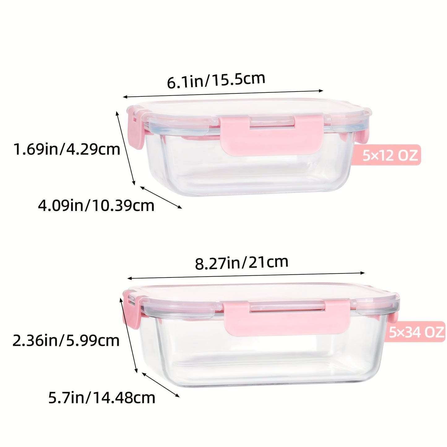 10 Pack Glass Food Storage Containers with Airtight Lids, Leak-Proof Meal Prep Containers with Lids, Dishwasher/Microwave/Freezer Safe