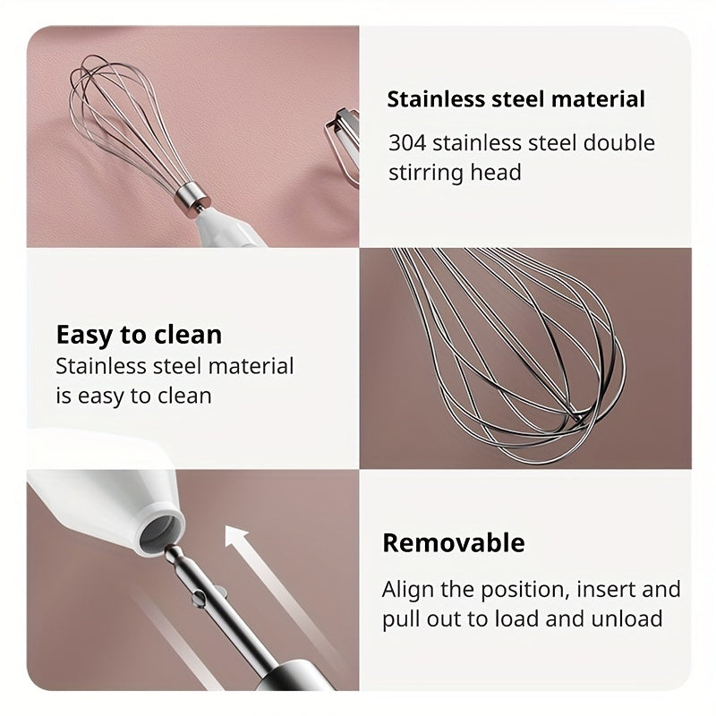 USB-Charged Multi-Functional Frother - Stainless Steel, Wireless & Portable Blender for Creamy Coffee and Baking
