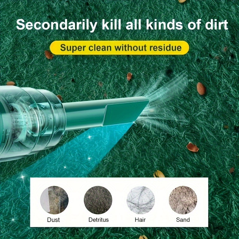 Upgraded Version, Portable Cordless Hand-held Vacuum Cleaner, Cyclone Suction Wireless Vacuum Cleaner. Echargeable Strong Suction Vacuum Cleaner Suitable For Cars/Offices/Homes
