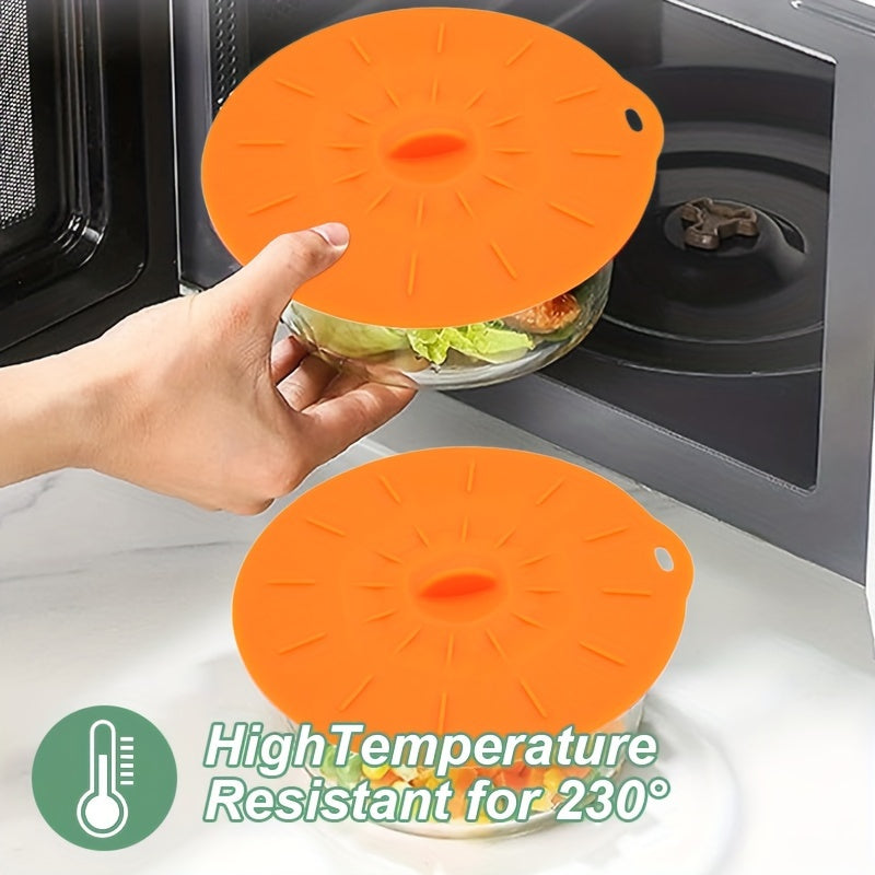 5-Piece Set of Reusable Silicone Microwave Lid Covers - Various Sizes, Suitable for Bowls, Cups, Plates, Pots, Pans, Microwave Splatter Covers, Stovetop, Oven, Fridge, and Freezer - BPA Free