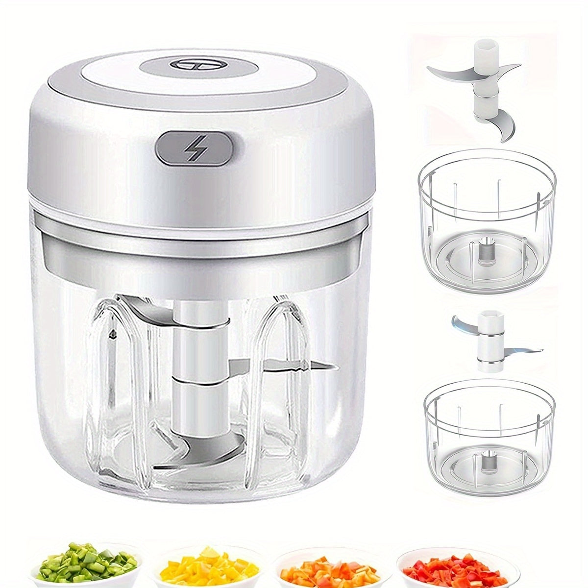 100/250ml USB Electric Mini Chopper - High-Performance Food Processor for Effortless Meat Grinding & Vegetable Crushing, Portable & Time-Saving Kitchen Companion