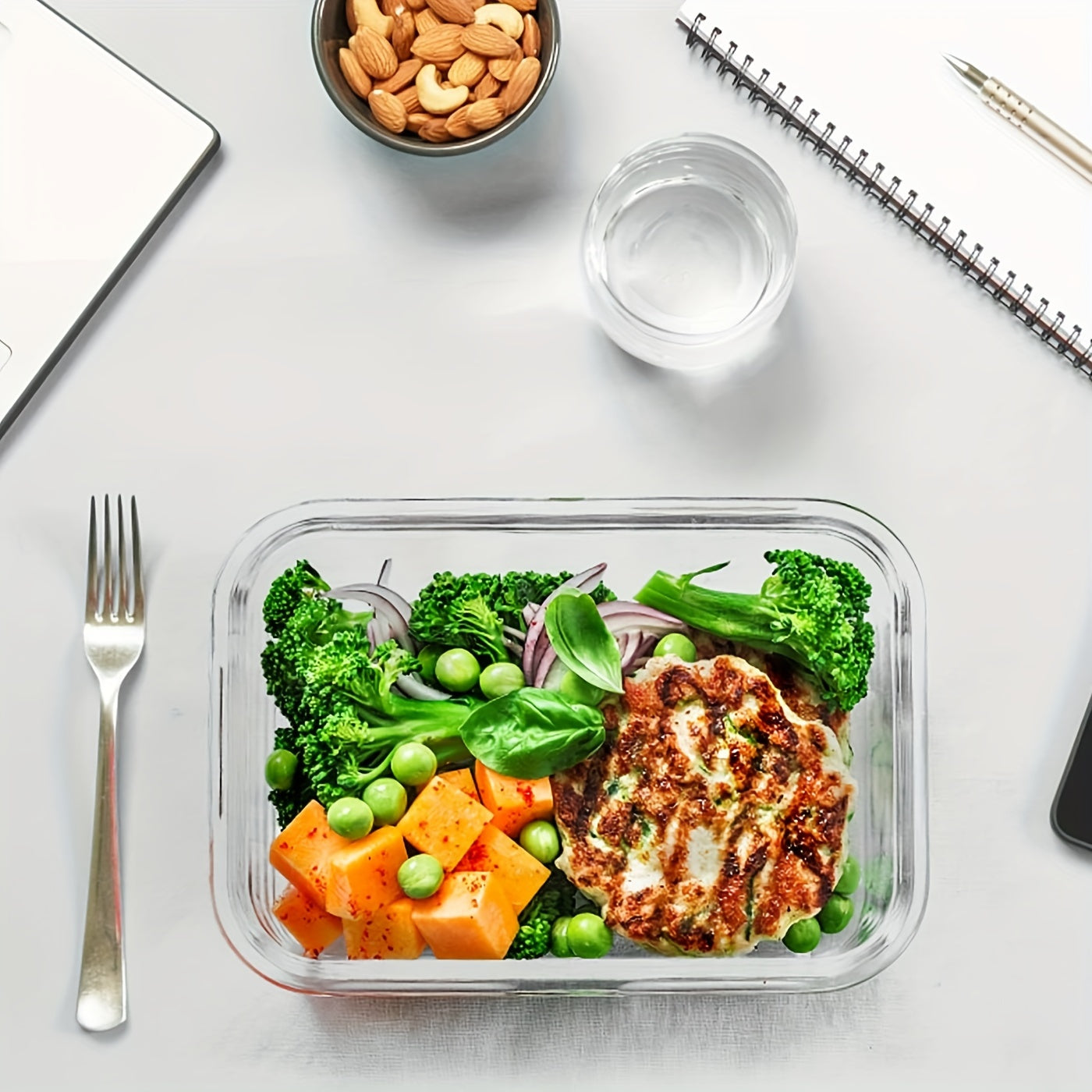 15pcs Glass Food Storage Containers with Snap Locking Lids Glass Meal Prep Containers Set - Airtight Lunch Containers, Microwave, Oven, Freezer and Dishwasher