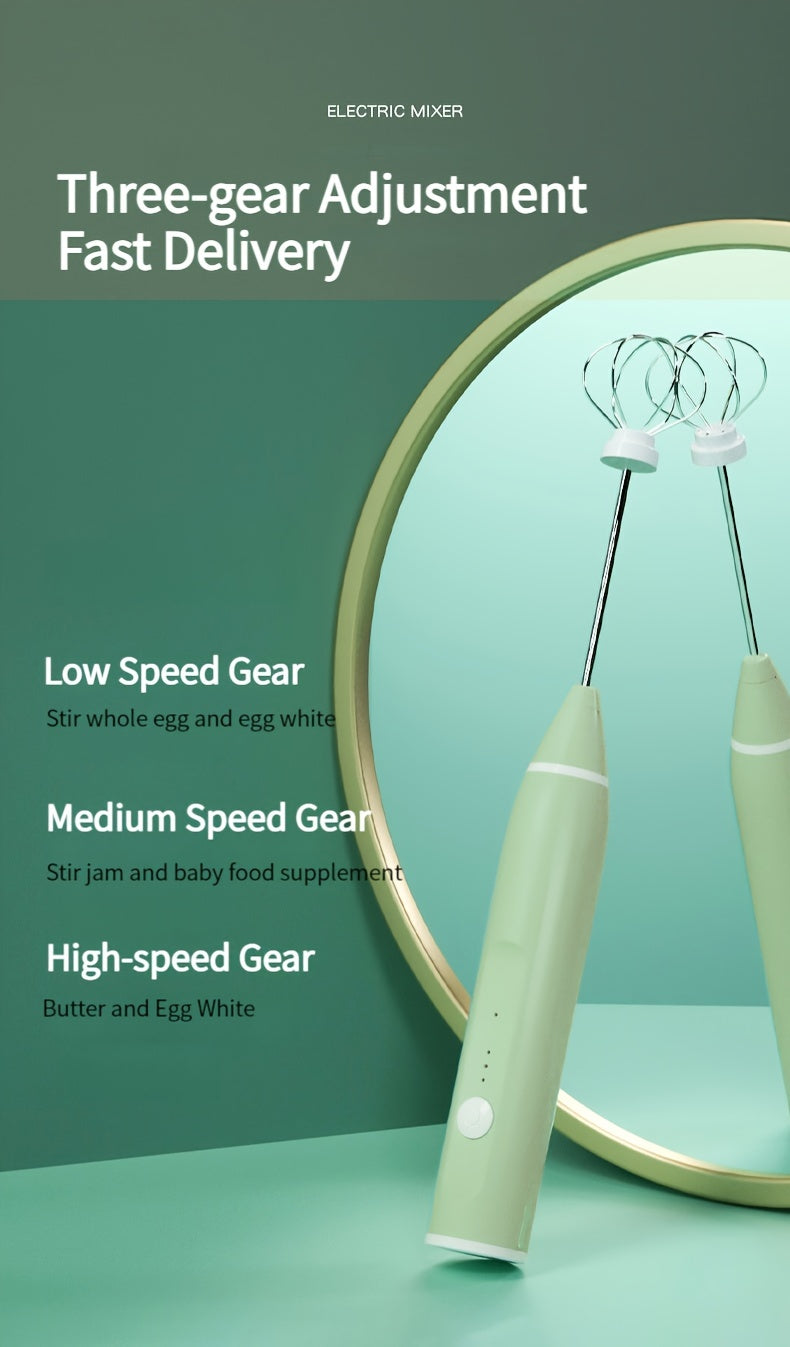 1pc Electric Milk Frother Portable Egg Beater USB Rechargeable Handheld Coffee Blender Milk Shaker Mixer Foamer Food Blender