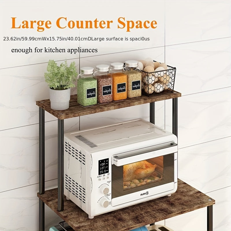 [Stainless Steel Microwave Stand] 4-Tier Stainless Steel Microwave Stand with Wheels - Versatile Kitchen & Restaurant Storage Solution