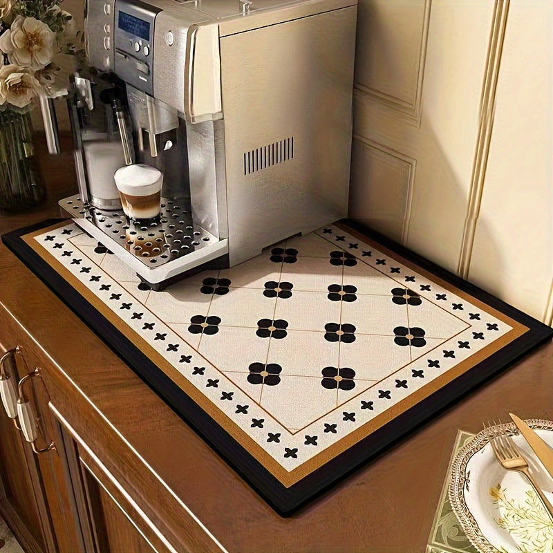 1pc, Super Absorbent Diatom Mud Pad for Kitchen and Bathroom - Dries Dishes, Coffee Machines, and Countertops Quickly - Non-Slip and Easy to Clean