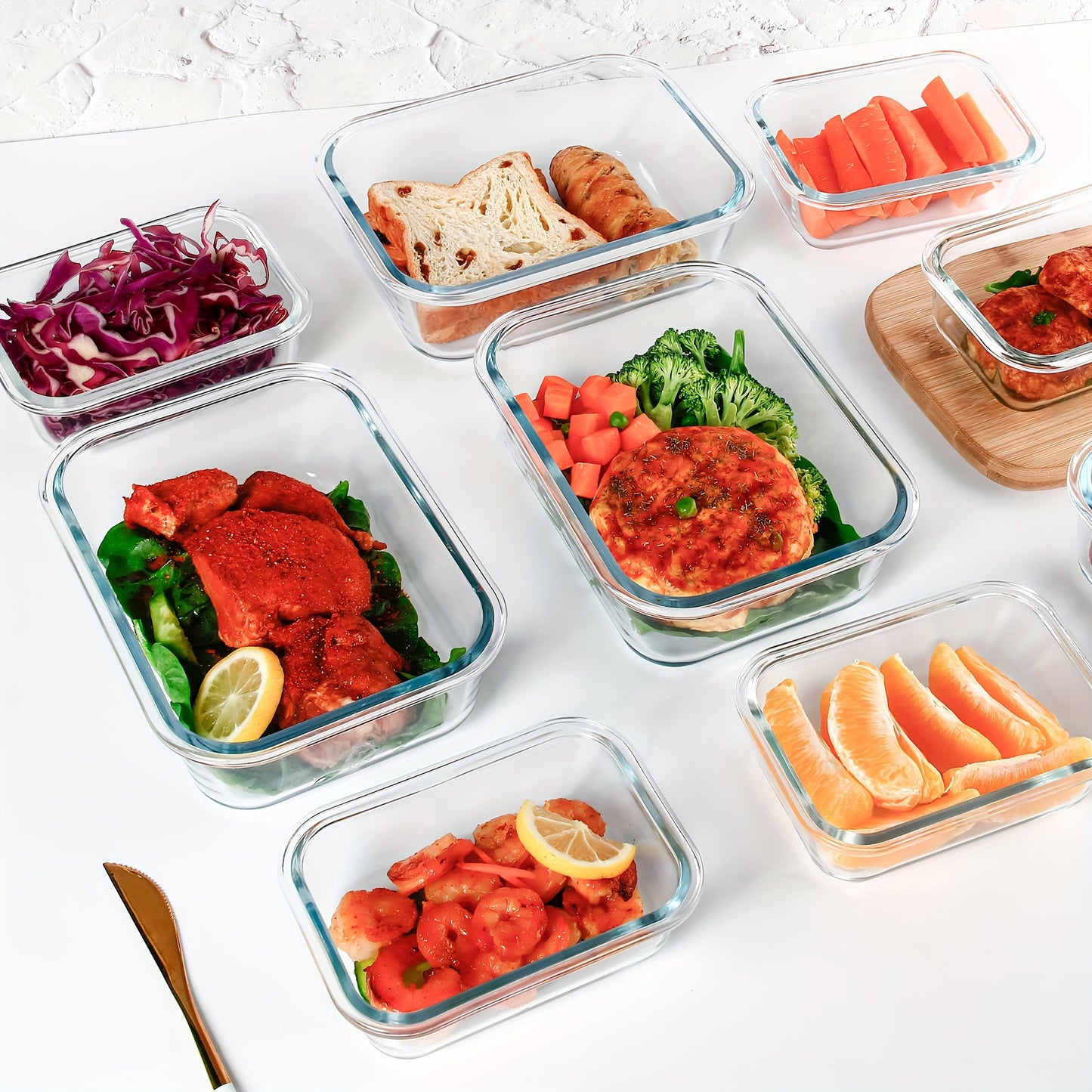 Glass Meal Prep Containers - Airtight, Microwave, Oven, Freezer & Dishwasher Safe, Glass Lunch Boxes with Lids for Food Storage