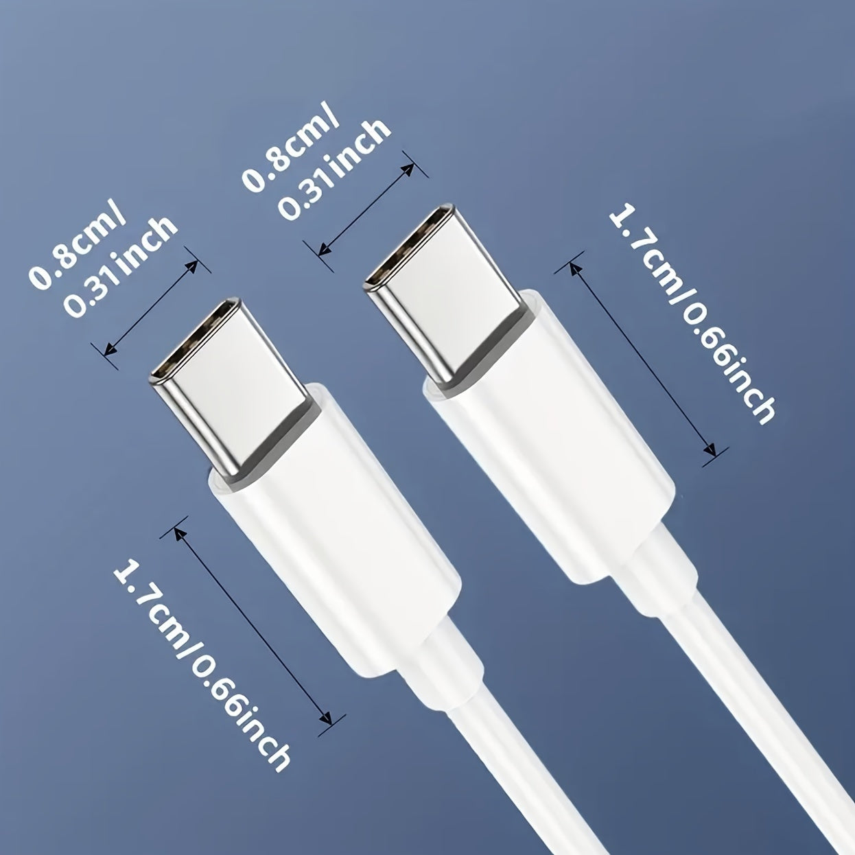 60W USB Quick Charge PD Cable: C to C Type, Ultra Durable, Suitable for Samsung and Xiaomi Phones - 20,000+ Bend Lifespan Guarantee