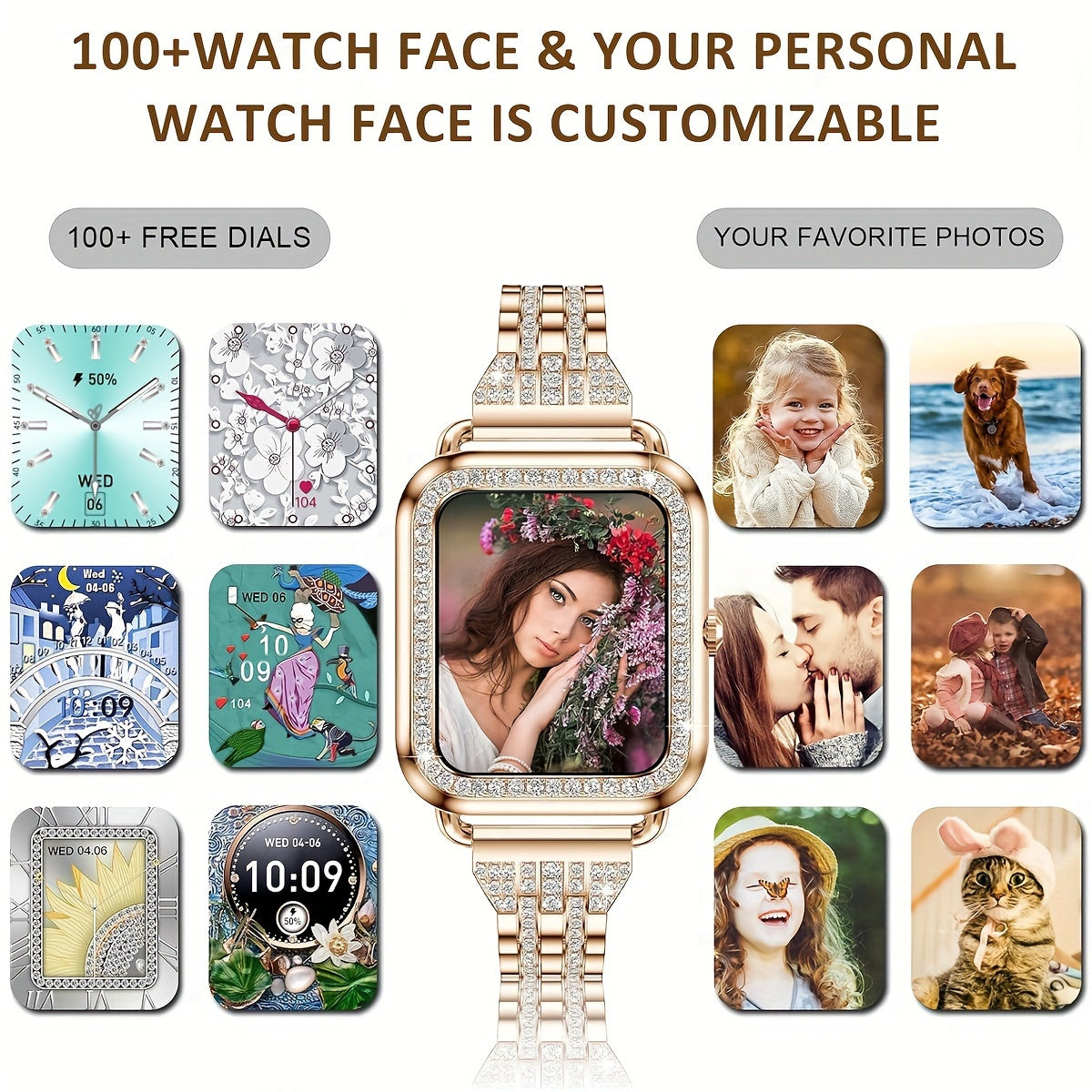 Women's Luxury Smart Watch Wireless Answer/Dial, 1.57" HD SmartWatch For Android And IOS Phones, Multi Sport Modes, Fitness Watch, AI Voice Assistant, Notifications, Remote Camera, DIY Watch Dial, Music Player, Weather Report