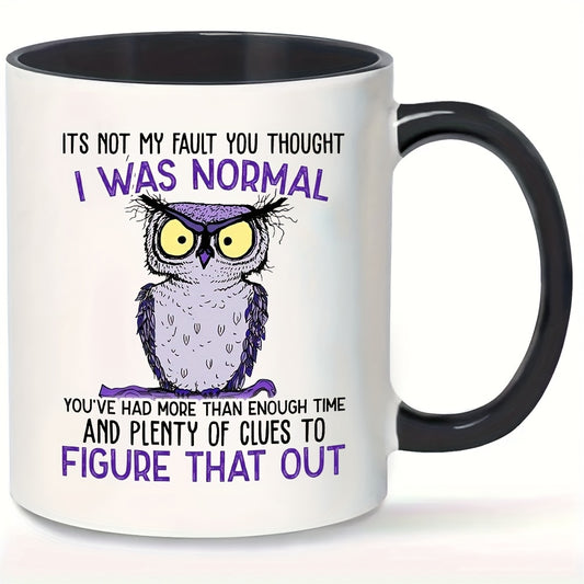 1pc Adorable Owl Coffee Mug - Durable Porcelain, Hassle-Free Cleaning, Microwave Safe - Perfect Year-Round Drinkware for Holidays & Birthdays