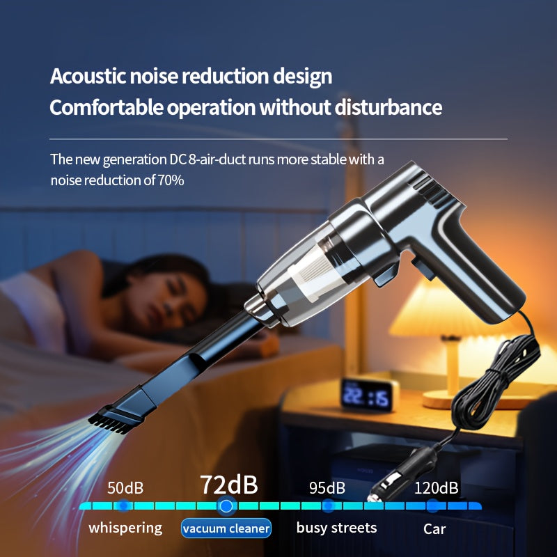[Super Strong] Mini Car Mounted Vacuum Cleaner - High-Power, Dual-Purpose, Portable - For Sedan, Small Spaces