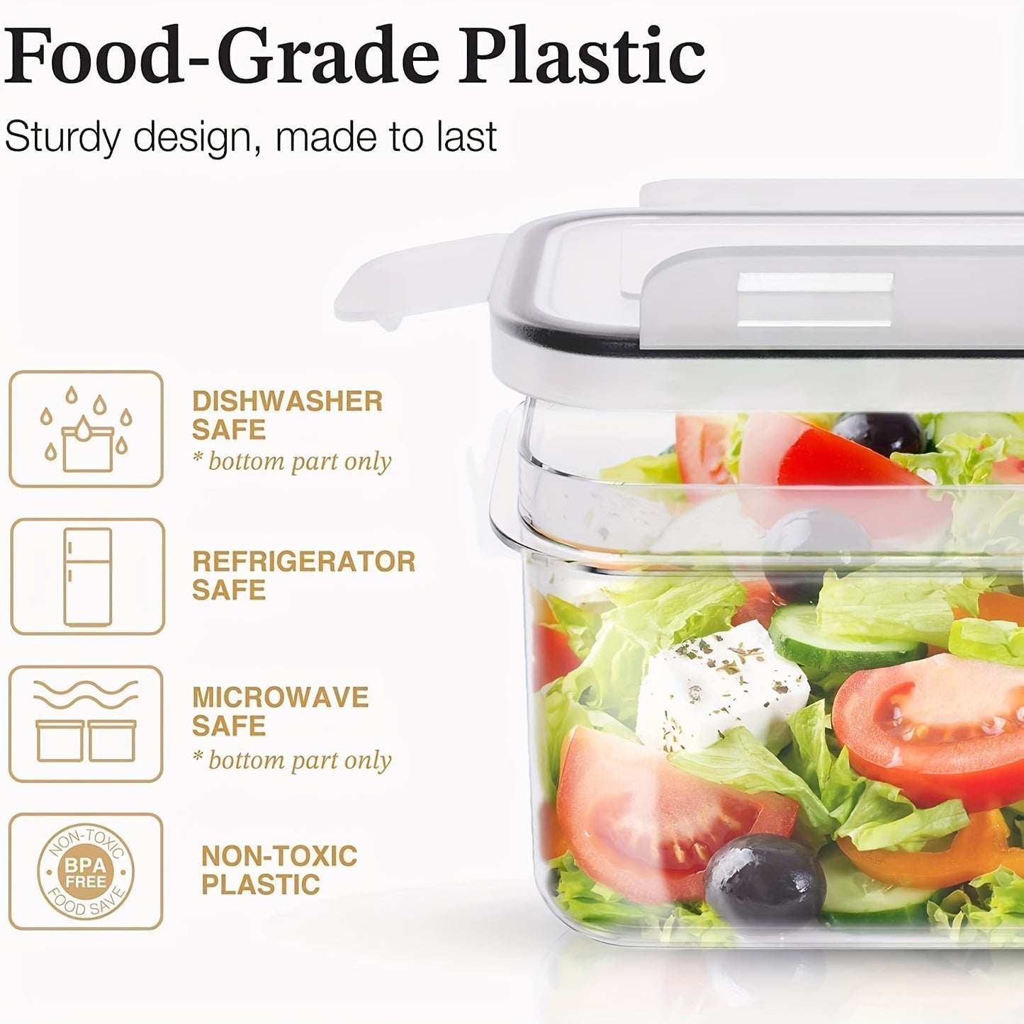 9Pcs Airtight Food Storage Containers With Lids, BPA Free, Plastic Kitchen And Pantry Canisters For Cereal, Dry Food, Flour And Sugar, Dishwasher Safe